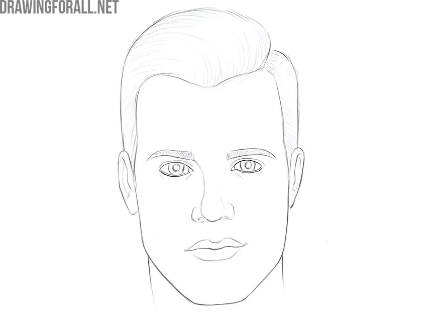 how to draw a male face realistic