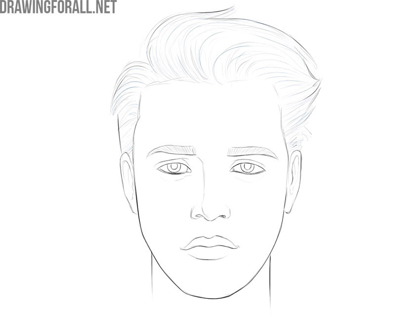 how to draw a boy face step by step