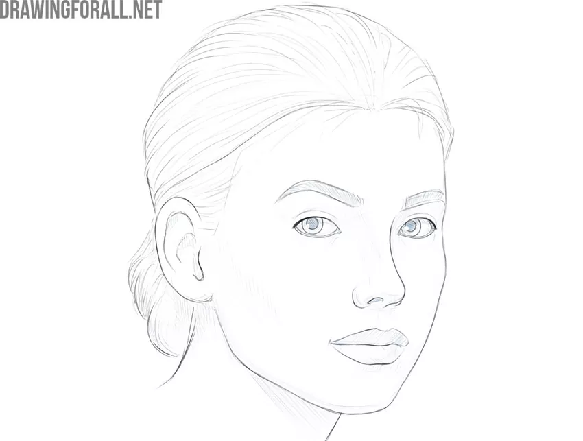 how to draw a female face easy