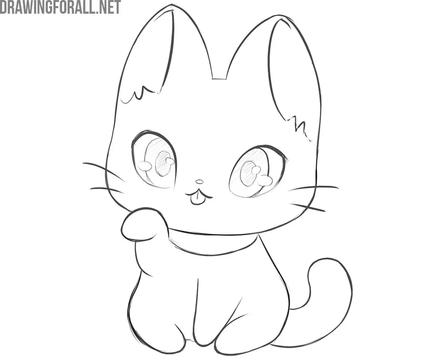 how to draw a kawaii cat