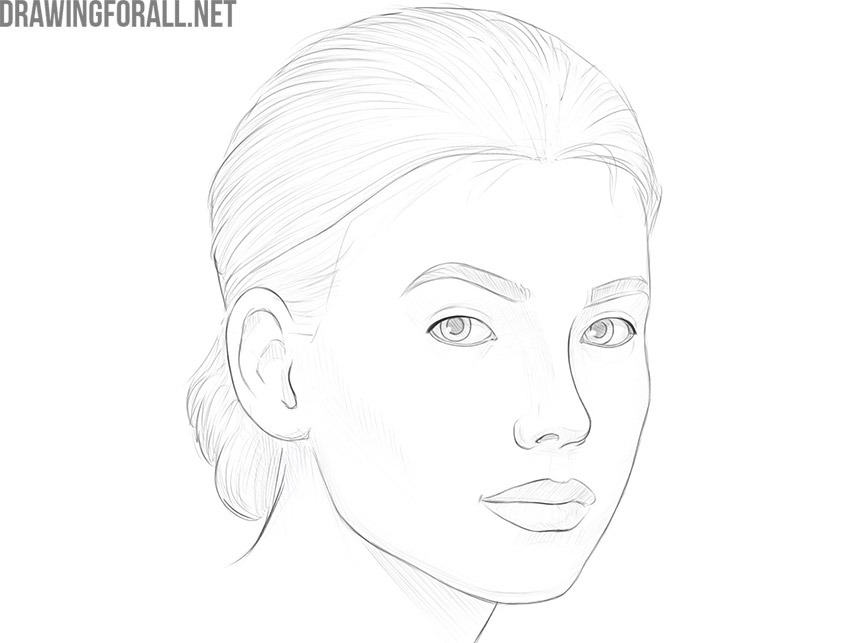 how to draw a female face