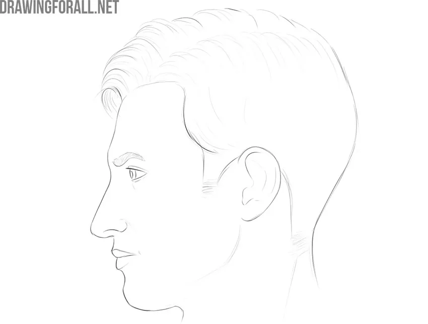 how to draw a face from the side for beginners