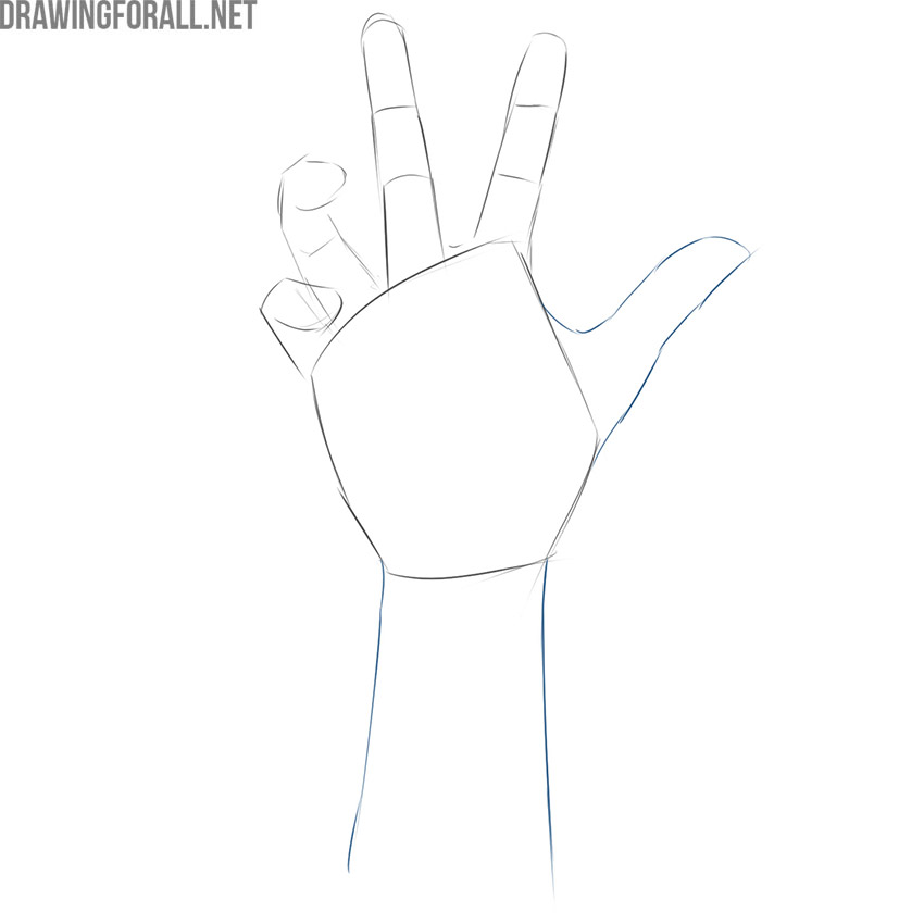 how to draw a zombie hand step by step