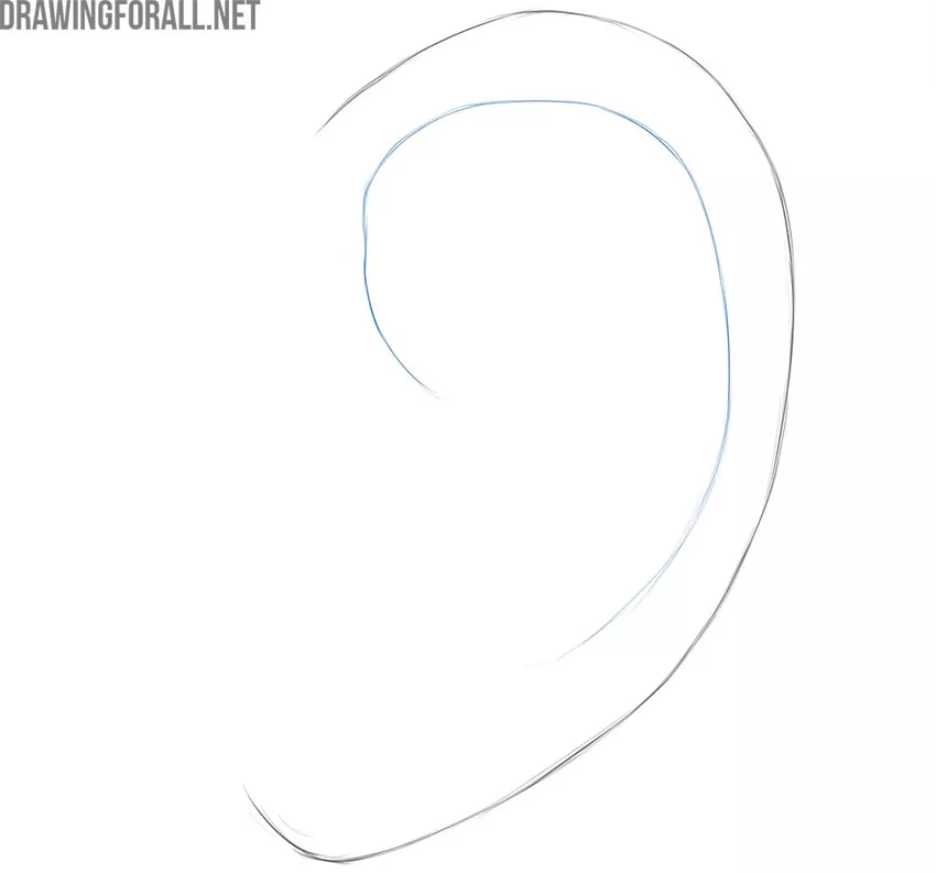 how to draw an ear from the side