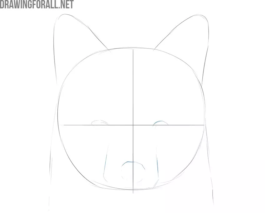 how to draw an easy fox face