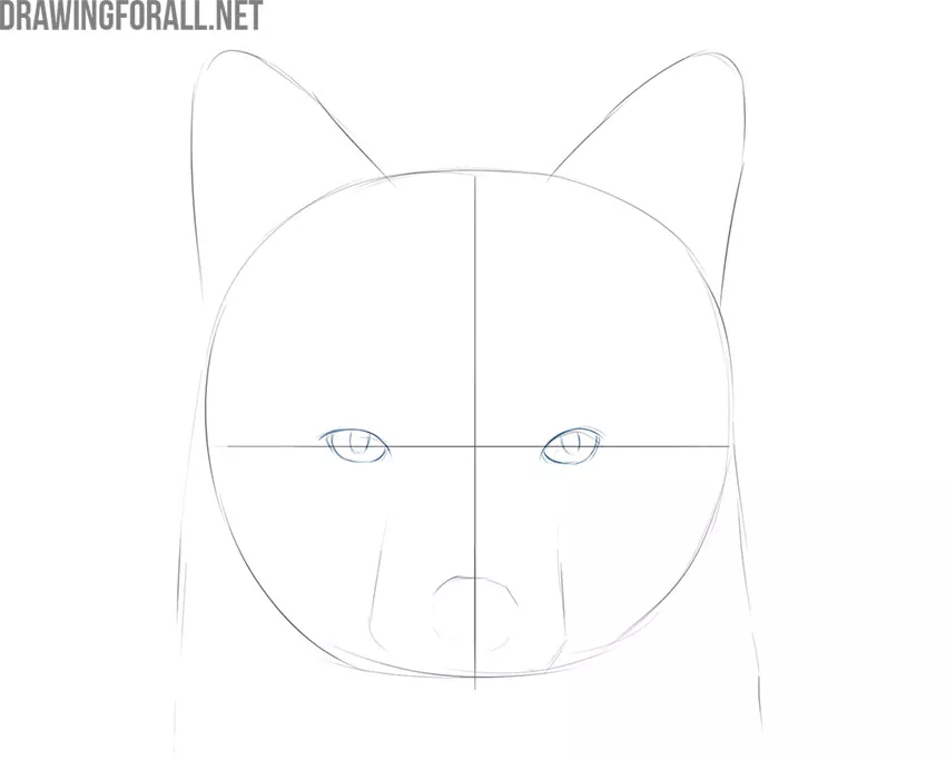 how to draw a cute fox face