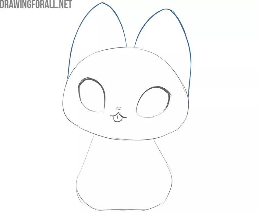 how to draw a kawaii cat easy step by step