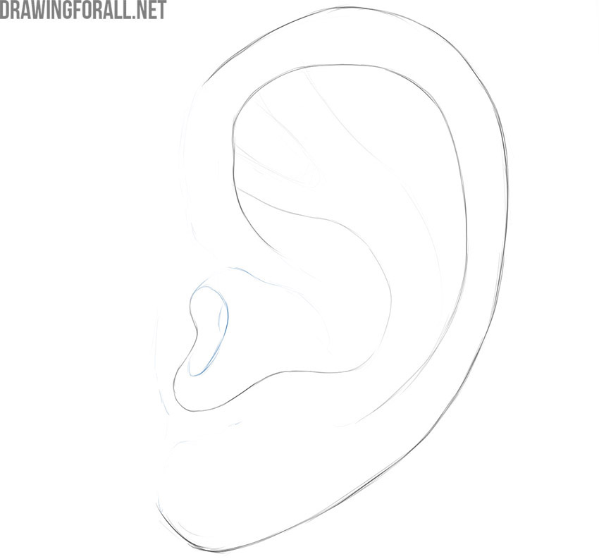how to draw an ear easy