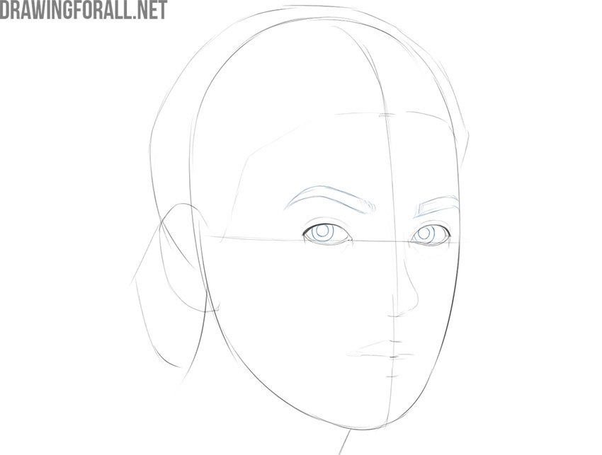 how to draw a female face and hair