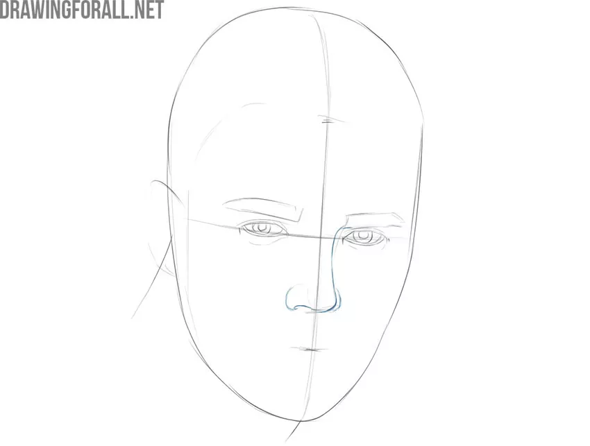 How to Draw the Head - Front View - YouTube