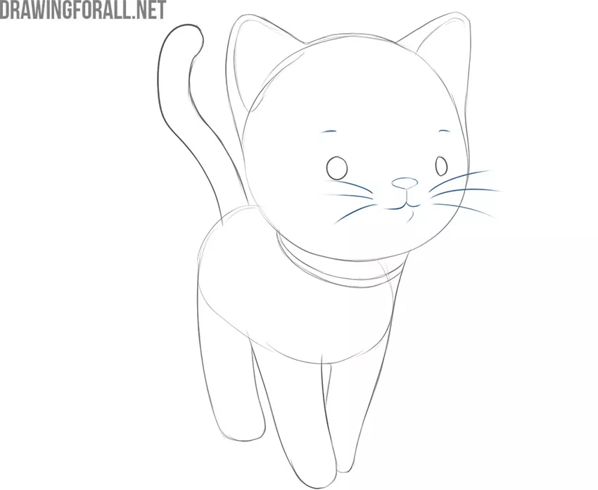 how to draw a cartoon cat step by step