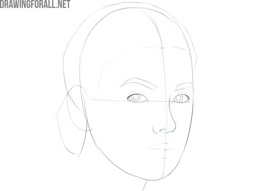 how to draw a female face step by step