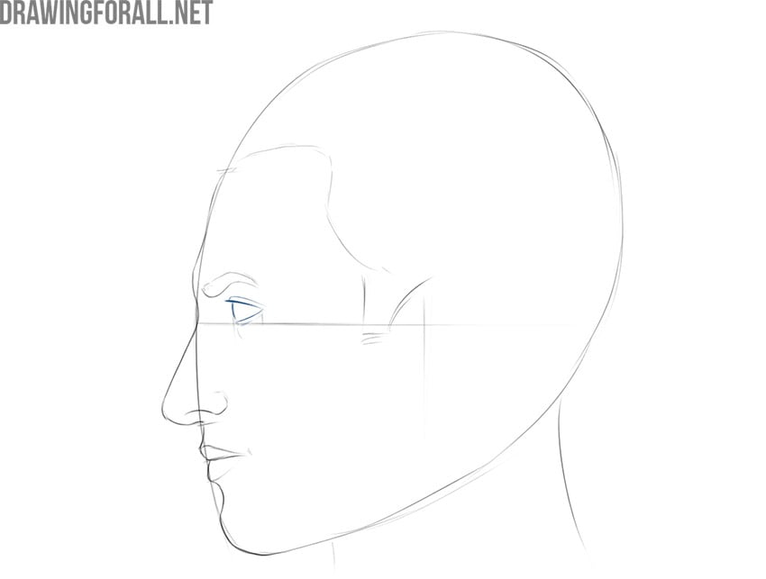how to draw a guys face from the side