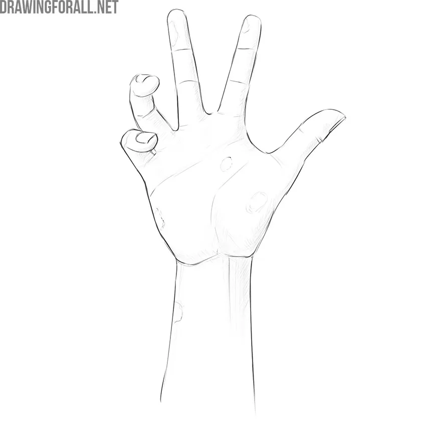 how to draw a zombie hand