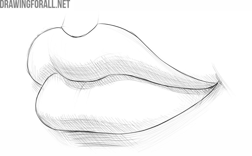 How to Draw Lips From 3/4 View