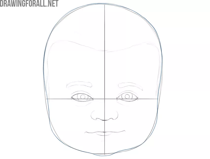 how to draw a baby face realistic