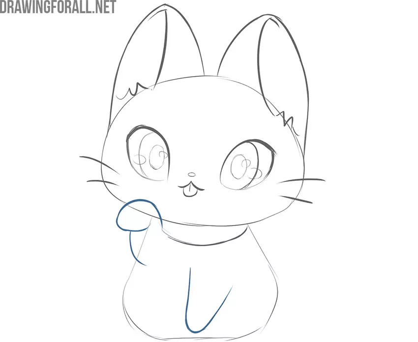 how to draw a kawaii cat step by step