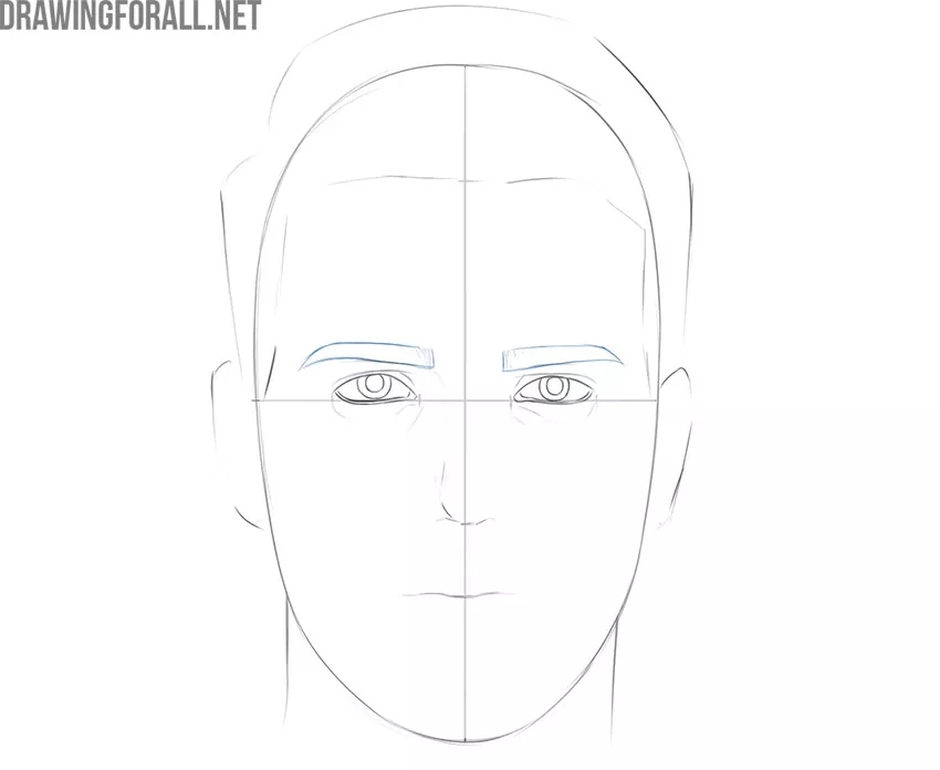 how to draw a male face