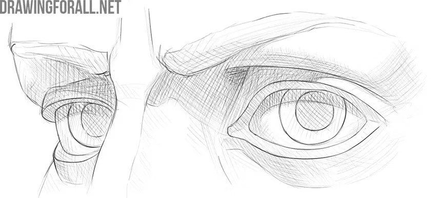 How to draw Eyes from 3 4