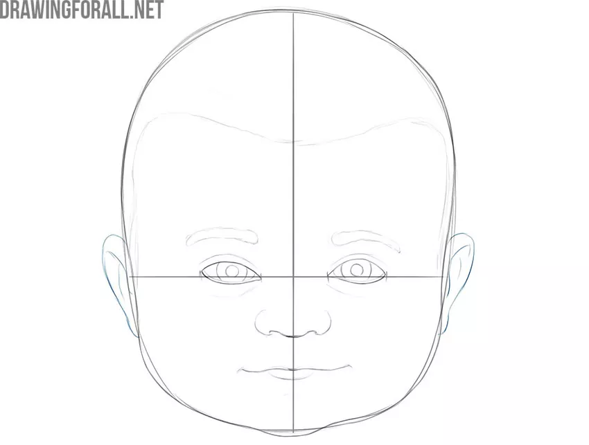 how to draw a baby face step by step