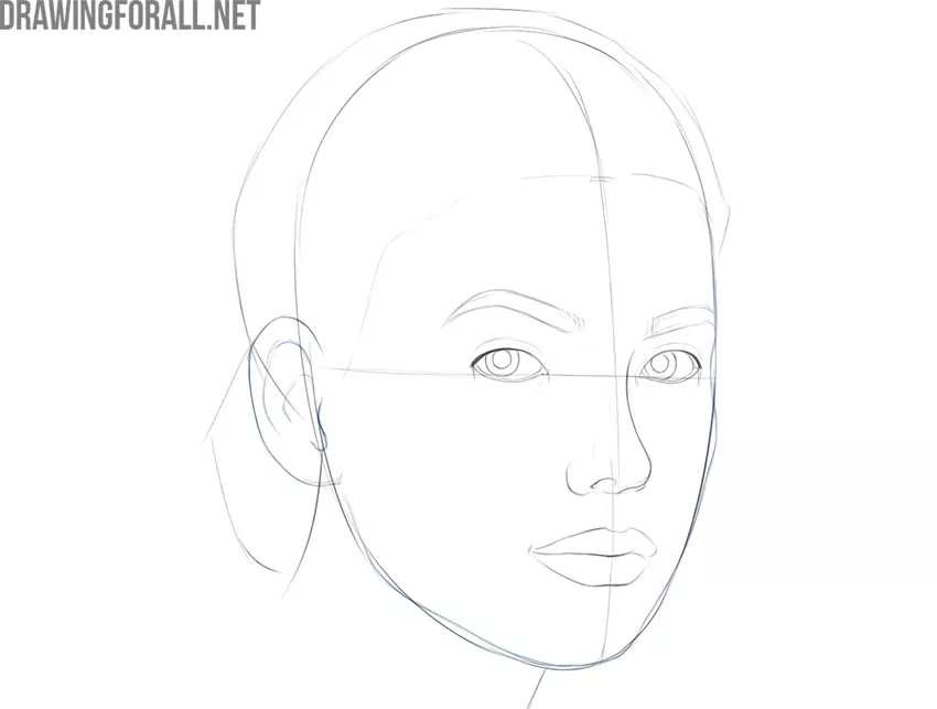 how to draw a female face step by step for beginners