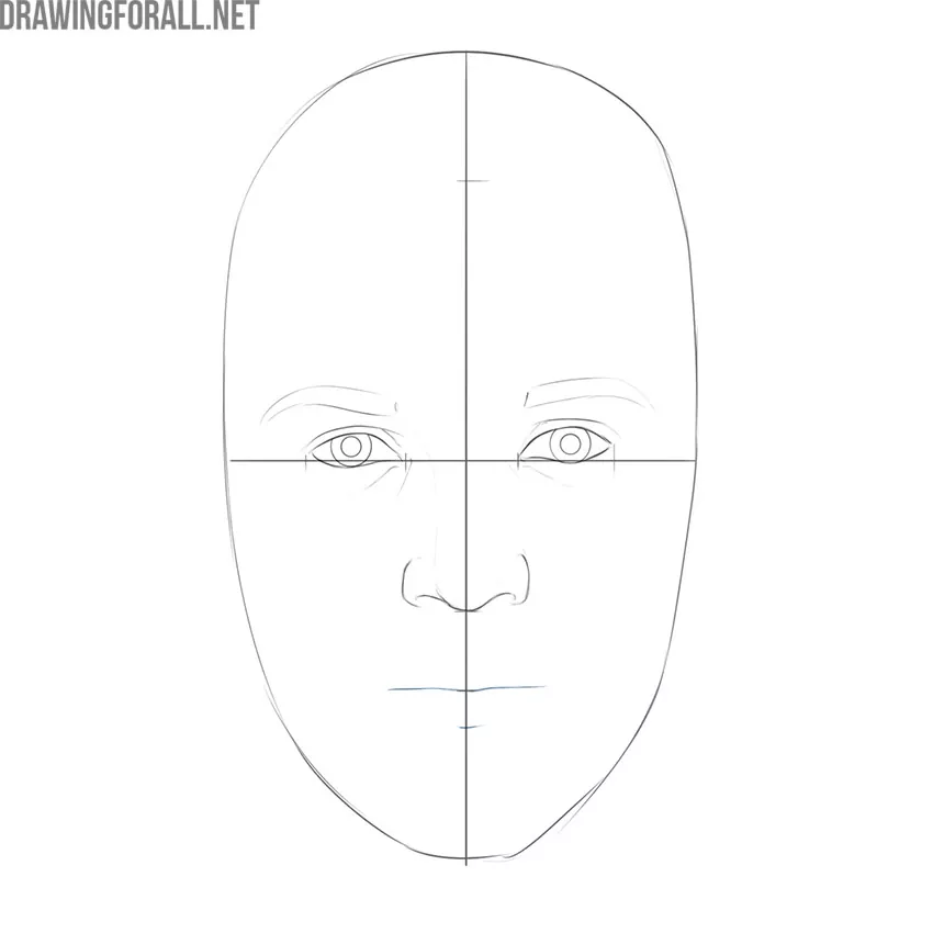 how to draw a human face detailed