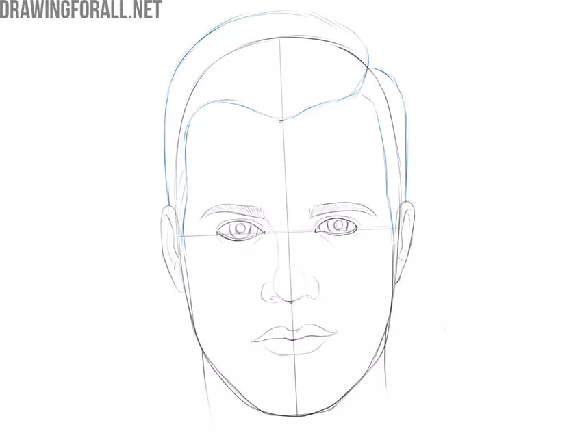 how to draw a male face for beginners