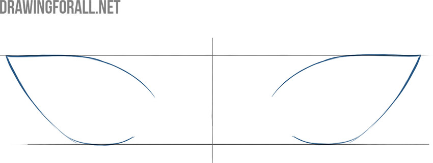 Draw the outer anime eye contours