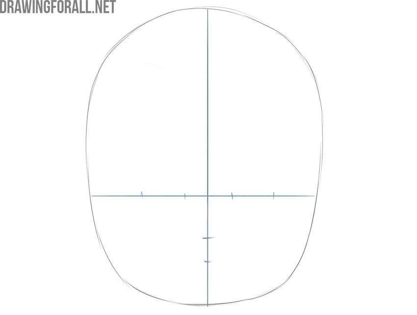 Marking guides for the baby’s eyes, nose, and lips