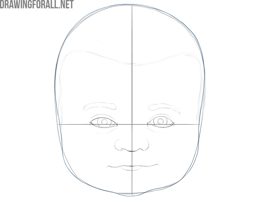 Shaping the baby’s rounded cheeks and lower face