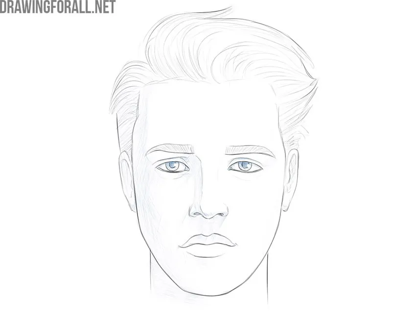 Adding hair texture, facial details, and soft shadows to the boy