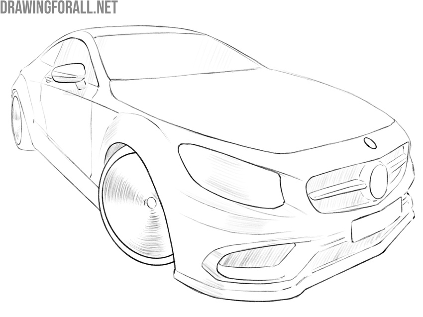 example of a car drawn with exaggerated perspective