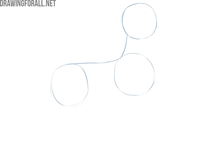 Sketch the dog’s body with circles