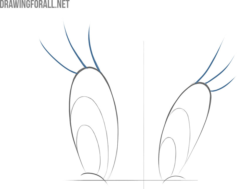 Draw the cartoon eyelashes