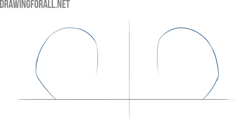 Draw the outlines of the chibi eyes