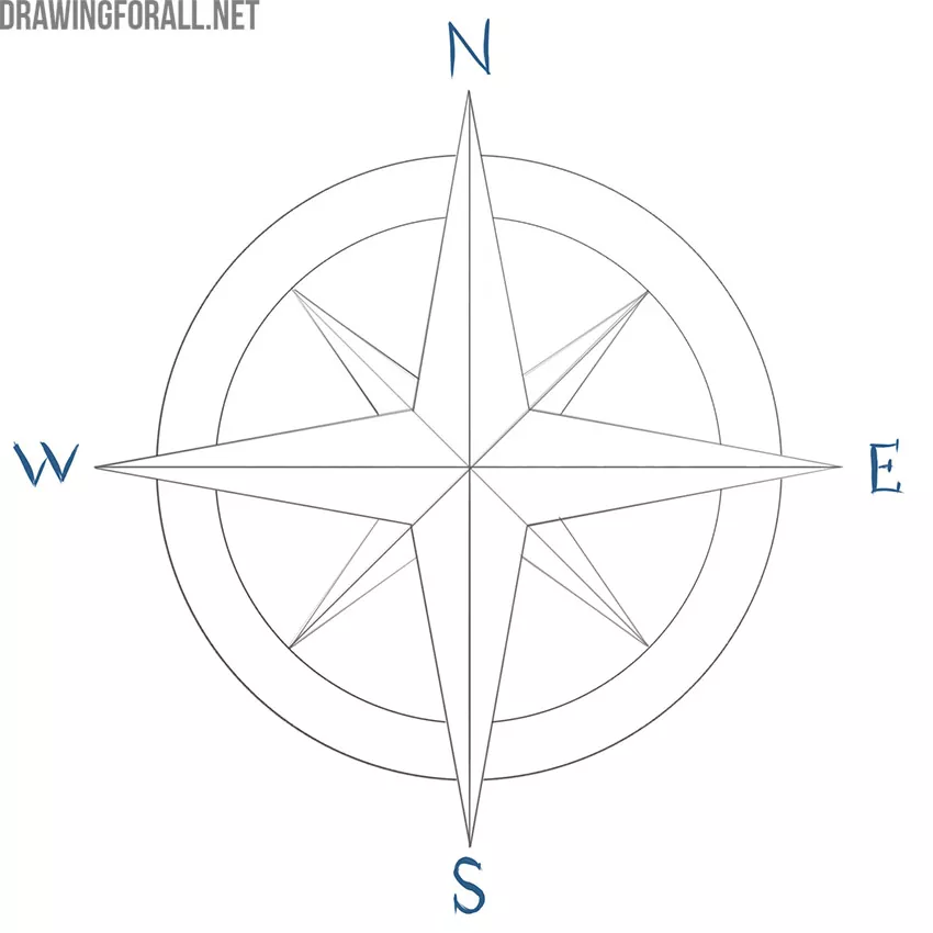compass rose drawing