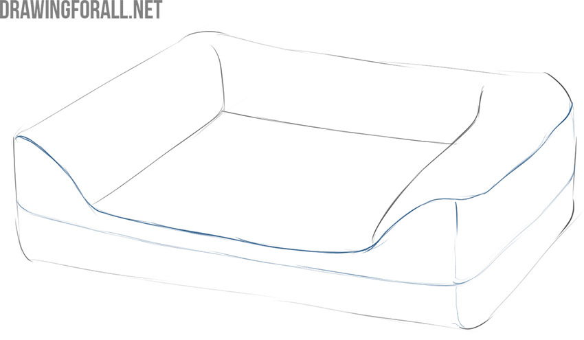Draw the front section of the dog bed