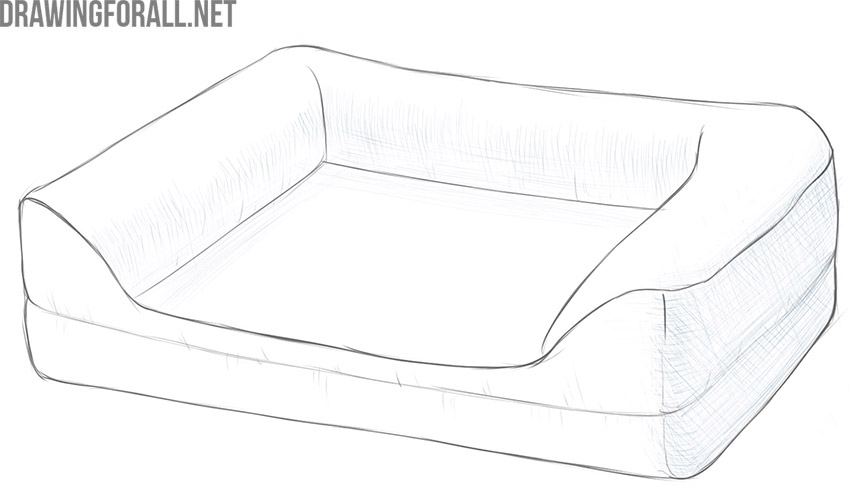 Draw simple shading on the dog bed
