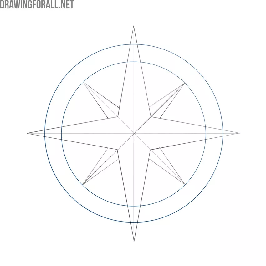 easy way to draw a compass rose