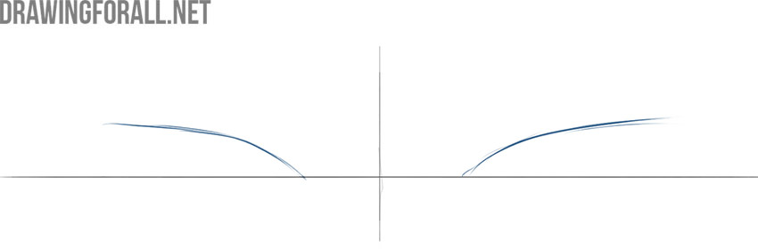 Sketch the angled upper eyelid lines