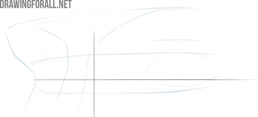 Draw the shapes of the eyes and nose
