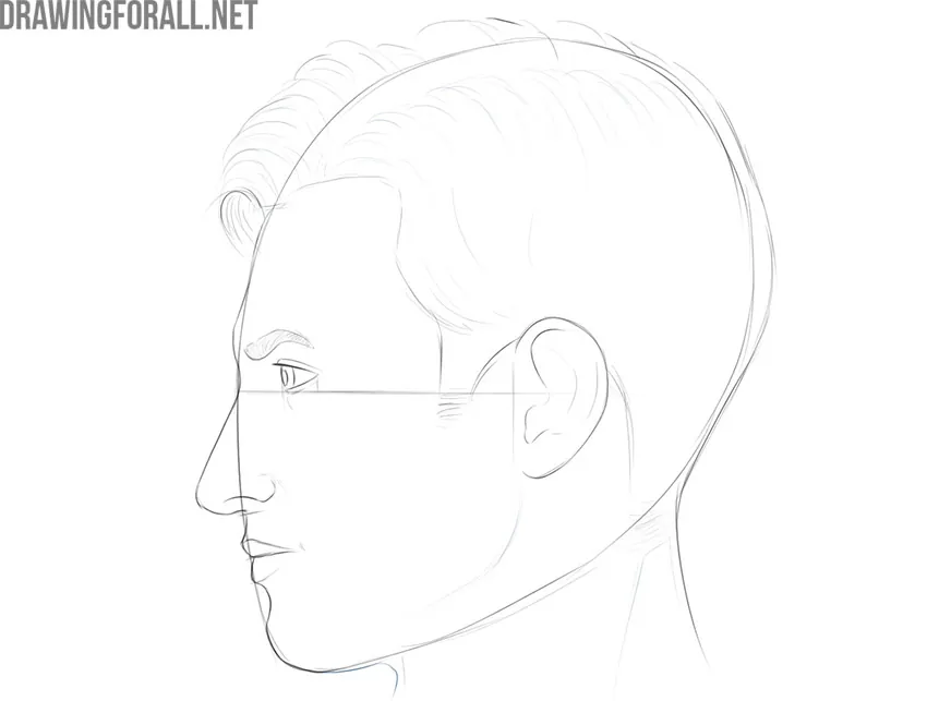 Adding hair texture and refining the jaw and neck