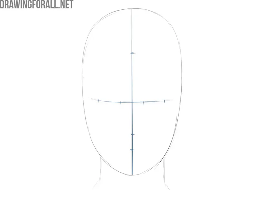 Draw the girl’s face centerlines