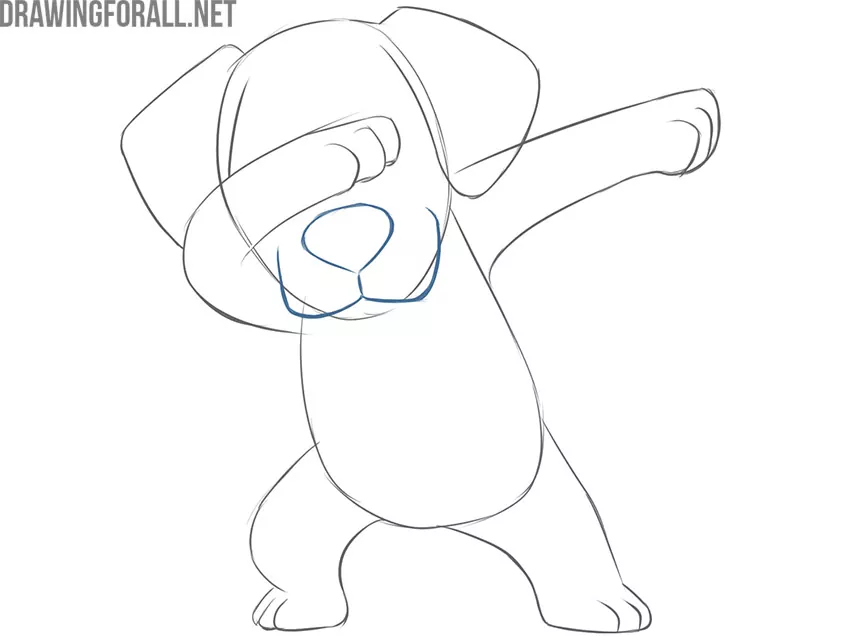 how do you draw a dabbing dog