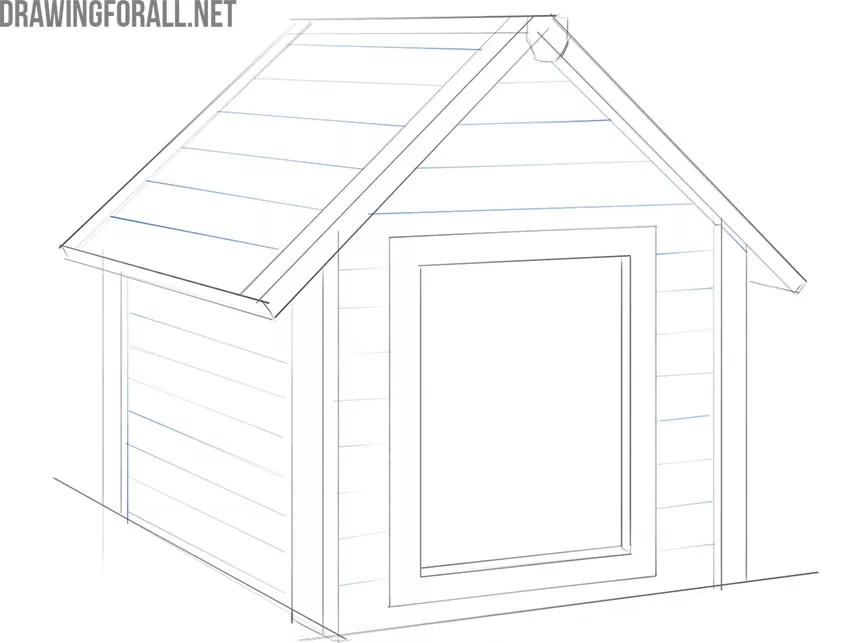 how to draw a 3d dog house