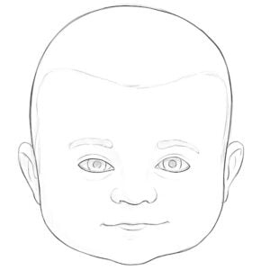 how to draw a baby face