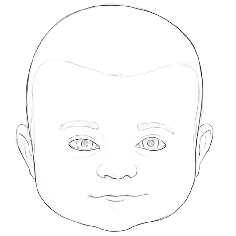 how to draw a baby face