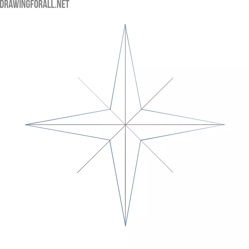 how to draw a compass rose step by step