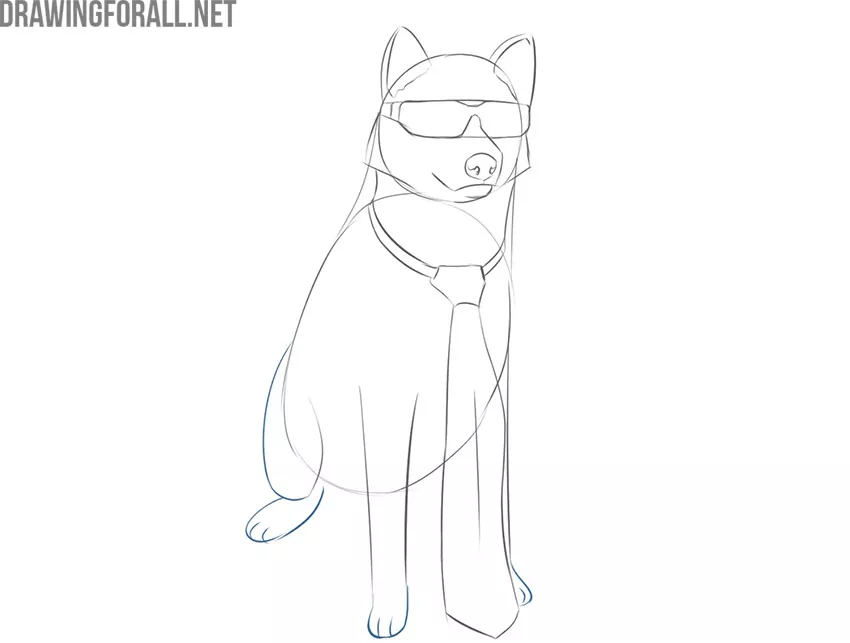 how to draw a cool dog step by step