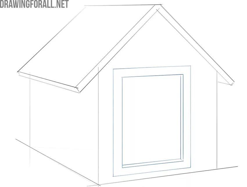 how to draw a cute dog house